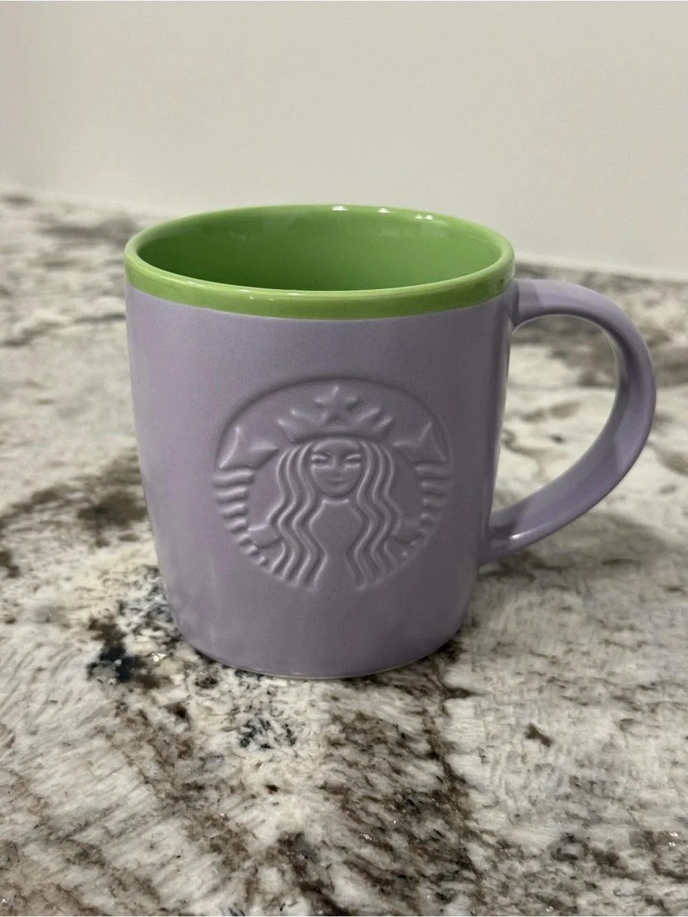 Starbucks 2026 Pastel Lavender and Green  Accent, Ceramic Mug with Mermaid Logo